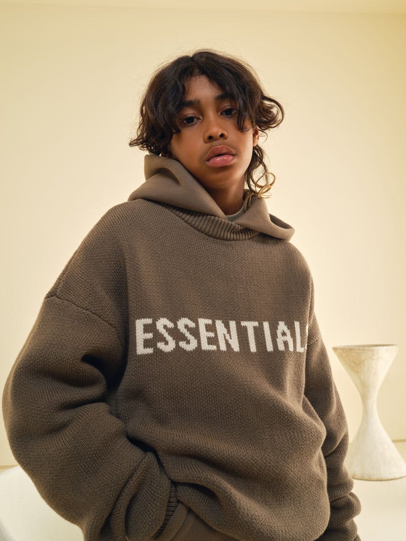 essentials brown hoodie